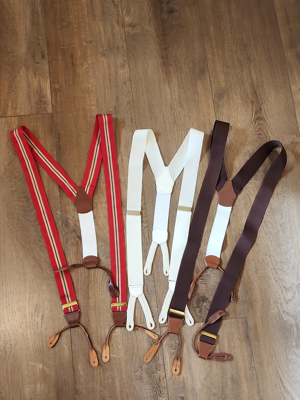 Bundle of 3 Vintage Dooney & Bourke Braces Suspenders Ribbon Style Classic